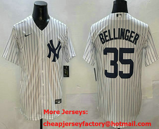 Men's New York Yankees #35 Cody Bellinger White Cool Base Stitched Jersey