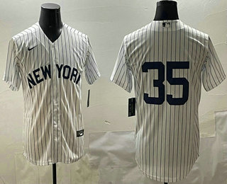 Men's New York Yankees #35 Cody Bellinger White Without Name Cool Base Stitched Jersey