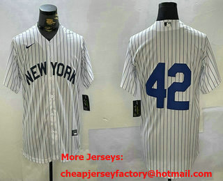 Men's New York Yankees #42 Jackie Robinson White Cool Base Stitched Jersey