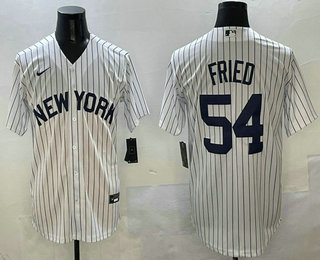 Men's New York Yankees #54 Max Fried White Alternate Player Name Cool Base Jersey