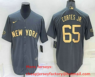 Men's New York Yankees #65 Nestor Cortes Jr Grey 2022 All Star Stitched Cool Base Nike Jersey