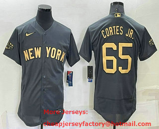 Men's New York Yankees #65 Nestor Cortes Jr Grey 2022 All Star Stitched Flex Base Nike Jersey