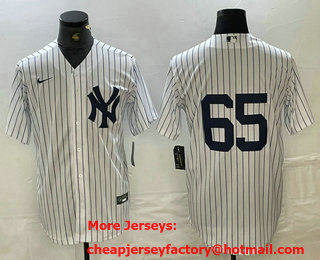 Men's New York Yankees #65 Nestor Cortes Jr No Name White Stitched Cool Base Nike Jersey