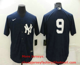 Men's New York Yankees #9 Roger Maris No Name Black Stitched Nike Cool Base Throwback Jersey