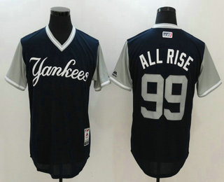 Men's New York Yankees #99 Aaron Judge  All Rise Navy 2017 Little League World Series Players Weekend Stitched Nickname Jersey