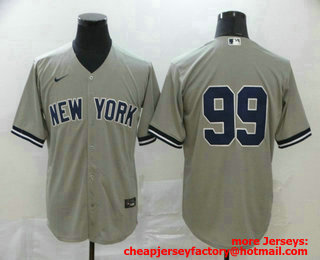 Men's New York Yankees #99 Aaron Judge Gray No Name Stitched MLB Cool Base Nike Jersey
