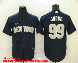 Men's New York Yankees #99 Aaron Judge Navy Blue Stitched MLB Cool Base Nike Jersey
