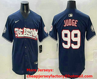 Men's New York Yankees #99 Aaron Judge Navy Fashion Cool Base Jersey