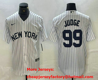 Men's New York Yankees #99 Aaron Judge White 2024 Cool Base Stitched Jersey 11