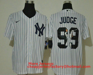 Men's New York Yankees #99 Aaron Judge White Unforgettable Moment Stitched Fashion MLB Cool Base Nike Jersey
