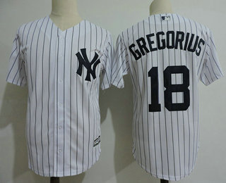 Men's New York Yankees #18 Didi Gregorius White Home Stitched MLB Cool Base Jersey