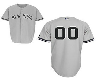 Men's New York Yankees Road Gray Authentic Customized Baseball Jersey
