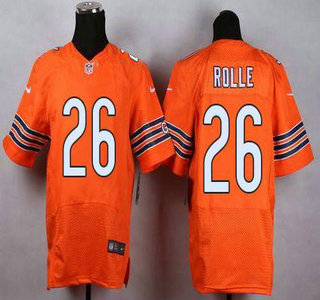 Men's Nike Chicago Bears #26 Antrel Rolle Orange Alternate NFL Nike Elite Jersey