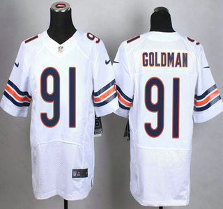 Men's Nike Chicago Bears #91 Eddie Goldman White Road NFL Nike Elite Jersey