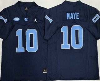 Men's North Carolina Tar Heels #10 Drake Maye Navy FUSE College Football Jersey