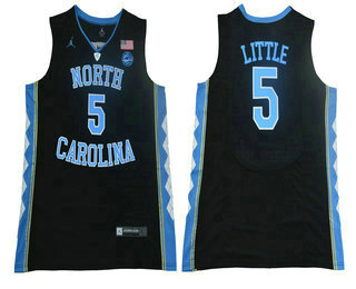 Men's North Carolina Tar Heels #5 Nassir Little Black College Basketball Brand Jordan Swingman Stitched NCAA Jersey