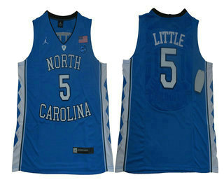 Men's North Carolina Tar Heels #5 Nassir Little Blue College Basketball Brand Jordan Swingman Stitched NCAA Jersey