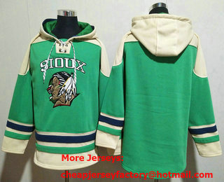 Men's North Dakota Fighting Sioux Blank Blue Ageless Must Have Lace Up Pullover Hoodie