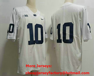 Men's Penn State Nittany Lions #10 Nicholas Singleton White 2023 FUSE Vapor Stitched Nike Jersey