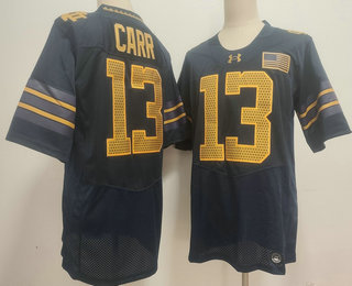 Men's Notre Dame Fighting Irish #13 CJ Carr Limited Navy Gold FUSE College Football Jersey