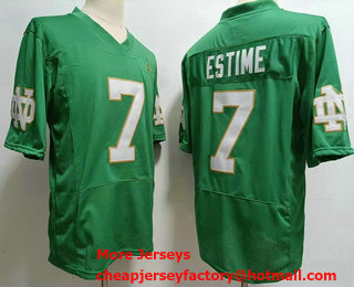 Men's Notre Dame Fighting Irish #7 Audric Estime Green College Football Jersey