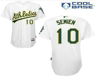 Men's Oakland Athletics #10 Marcus Semien White Home Stitched Baseball Jersey
