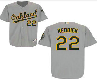 Men's Oakland Athletics #22 Josh Reddick Gray Road Stitched Baseball Jersey