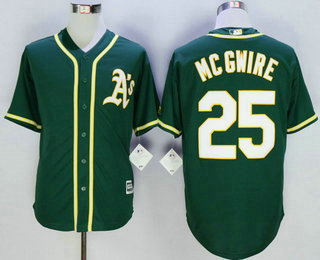 Men's Oakland Athletics #25 Mark McGwire Green New Cool Base Jersey