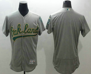 Men's Oakland Athletics Blank Grey Flexbase 2016 MLB Player Jersey