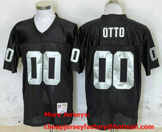 Men's Oakland Raiders #00 Jim Otto Black 1980 Throwback Jersey