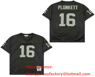 Men's Oakland Raiders #16 Jim Plunkett Black 1980 Throwback Jersey