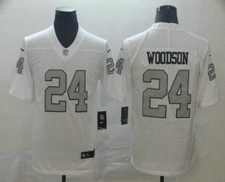 Men's Oakland Raiders #24 Charles Woodson White 2016 Color Rush Stitched NFL Nike Limited Jersey