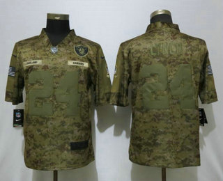 Men's Oakland Raiders #24 Marshawn Lynch 2018 Camo Salute to Service Stitched NFL Nike Limited Jersey