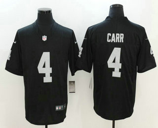 Men's Oakland Raiders #4 Derek Carr Black 2017 Vapor Untouchable Stitched NFL Nike Limited Jersey