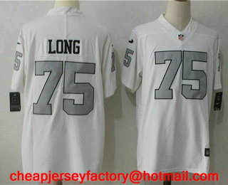 Men's Oakland Raiders #75 Howie Long White With Silvery 2017 Vapor Untouchable Stitched NFL Nike Limited Jersey