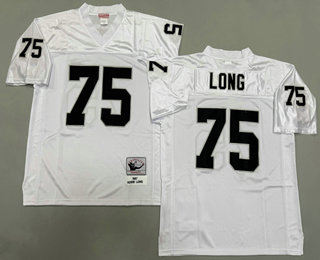 Men's Oakland Raiders #75 Howie Long White Throwback Jersey
