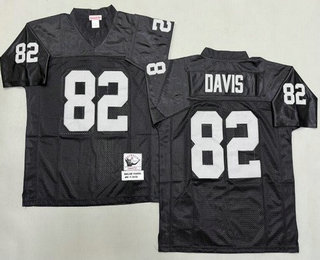 Men's Oakland Raiders #82 Al Davis Black Throwback Jersey
