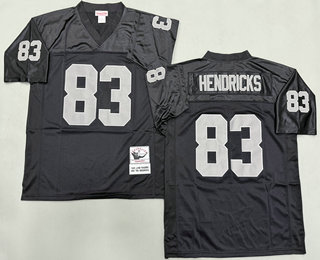 Men's Oakland Raiders #83 Ted Hendricks Black Throwback Jersey