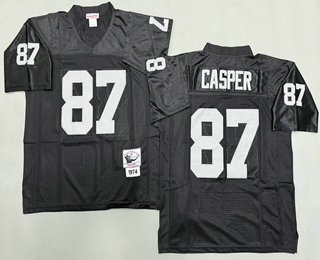 Men's Oakland Raiders #87 Dave Casper Black Throwback Jersey