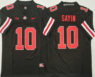 Men's Ohio State Buckeyes #10 Julian Sayin Black FUSE College Football Jersey