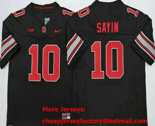 Men's Ohio State Buckeyes #10 Julian Sayin Limited Black FUSE 2026 College Football Jersey