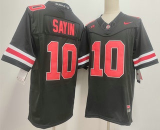 Men's Ohio State Buckeyes #10 Julian Sayin Limited Black FUSE College Football Jersey