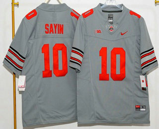 Men's Ohio State Buckeyes #10 Julian Sayin Limited Grey FUSE 2026 College Football Jersey