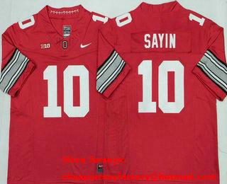 Men's Ohio State Buckeyes #10 Julian Sayin Limited Red FUSE 2026 College Football Jersey