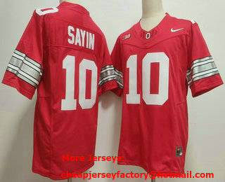 Men's Ohio State Buckeyes #10 Julian Sayin Red 2026 FUSE College Football Jersey