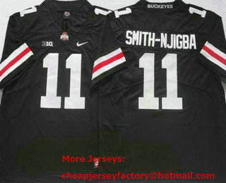 Men's Ohio State Buckeyes #11 Jaxon Smith Njigba Black White Name 2022 Vapor Untouchable Stitched Nike Jersey