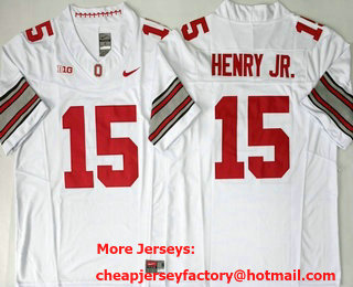 Men's Ohio State Buckeyes #15 Chris Henry Jr Limited White FUSE 2026 College Football Jersey