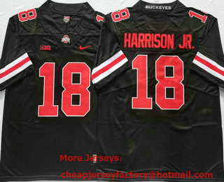Men's Ohio State Buckeyes #18 Marvin Harrison Jr Black 2022 Vapor Untouchable Stitched Nike Jersey