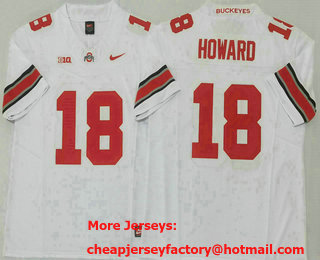 Men's Ohio State Buckeyes #18 Will Howard Limited White FUSE College Football Jersey