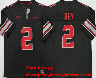 Men's Ohio State Buckeyes #2 Legend Bey Limited Black FUSE 2026 College Football Jersey
